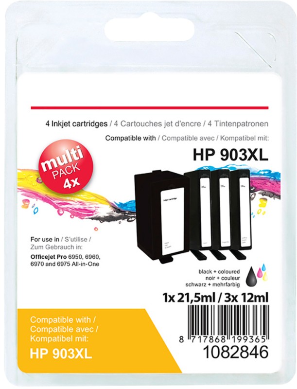 Viking 903XL Kompatibel HP Tintenpatrone 3HZ51AE Schwarz, Cyan, Magenta, Gelb Multipack 4 Stück