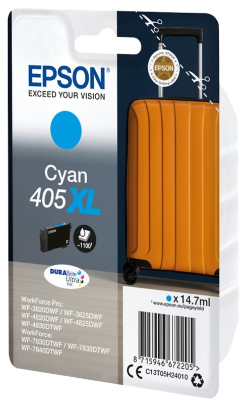 Epson 405XL Original Tintenpatrone C13T05H240 Cyan