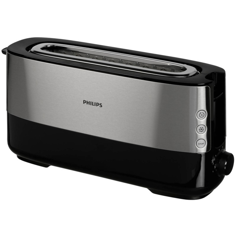 Philips Toaster Viva Collection HD 2692/90 Langschlitz Schwarz, Silber