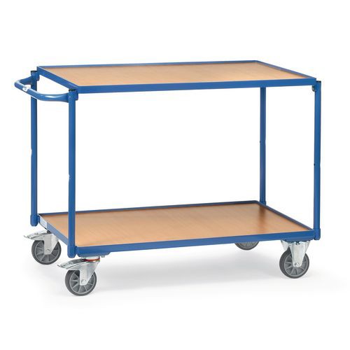 Slingsby Mobile Trolley With 2 Tiers Steel, Wood Blue, Brown 600 X 1,150 X 820 Mm