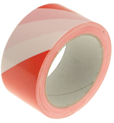 Faithfull Hazard Warning Safety Tape 50Mm X 33M Red & White