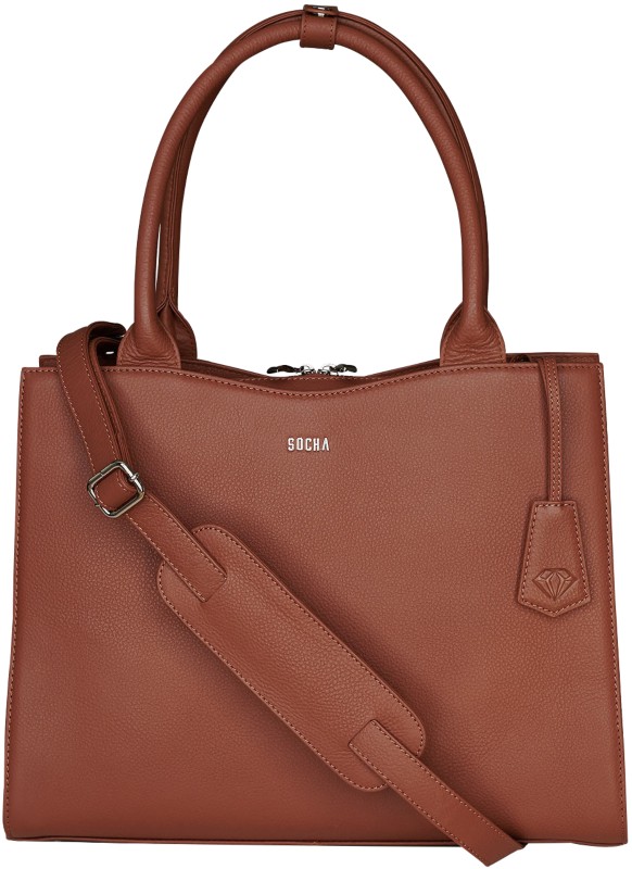 SOCHA Laptoptasche Diamond 14 " Leder Cognac 39 x 12 x 29 cm