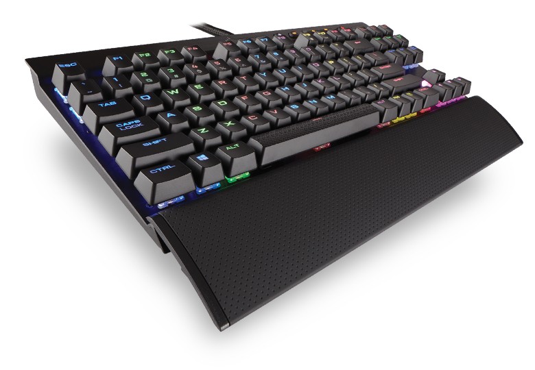 CORSAIR Tastatur K65 LUX QWERTZ Aluminum black anodized Kabelgebunden