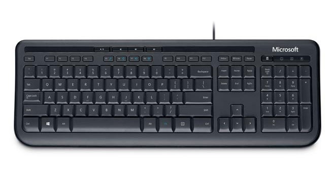 Microsoft 600 keyboard USB QWERTZ German Black