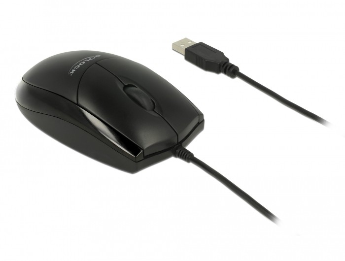 DeLock 12530 - Optische 3-Tasten USB Desktop Maus  Lautlos