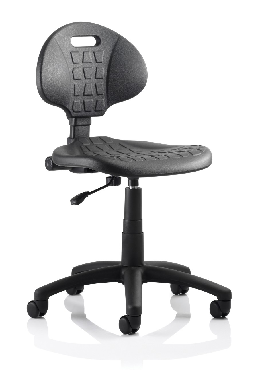 Malaga Task Wipe Clean Operator Chair Black Polyurethane Seat And Back - Image 4