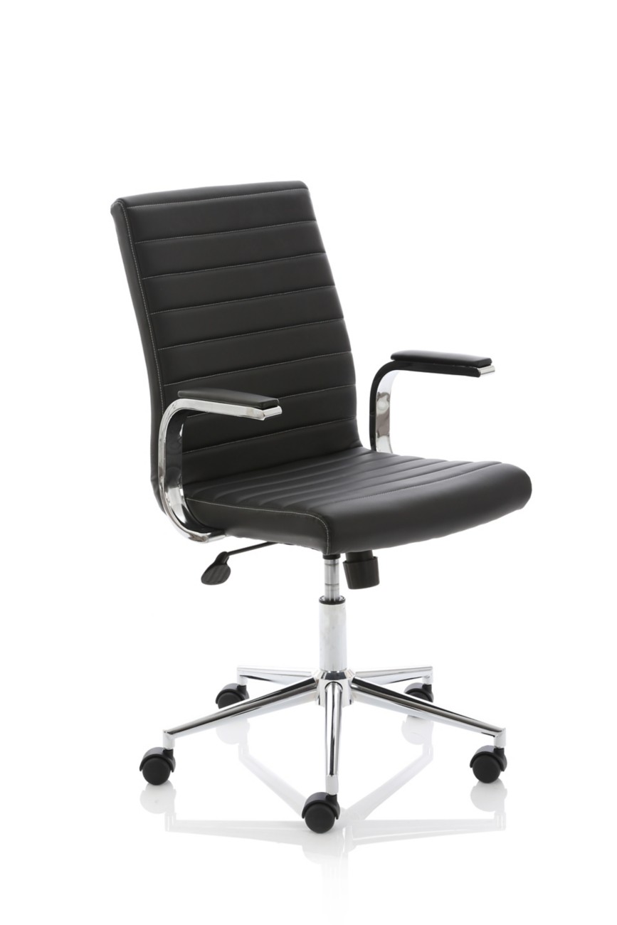 Dynamic Era Executive Chair Basic Tilt Bonded Leather Fixed Armrest Black 120 Kg Ezra 560 X 580 X 980 Mm
