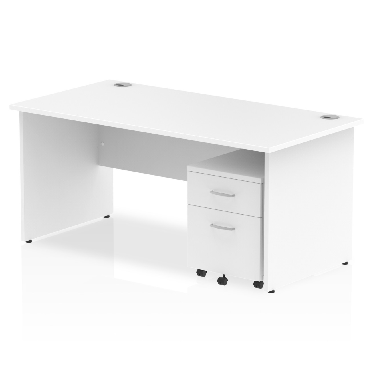 Impulse 1600 x 800mm Straight Office Desk White Top Panel End Leg - Image 4