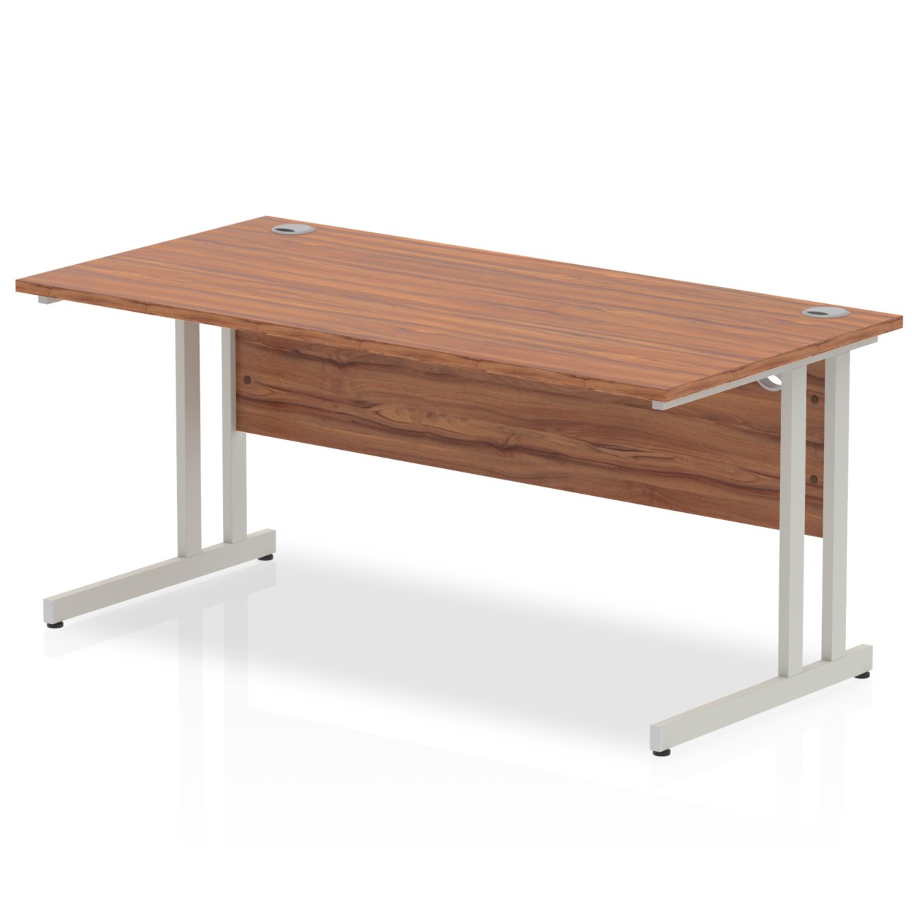 Dynamic Impulse Straight Desk Rectangular Walnut Cantilever 1,600 (W) X 800 (D) X 730 (H) Mm Mfc (Melamine Faced Chipboard)