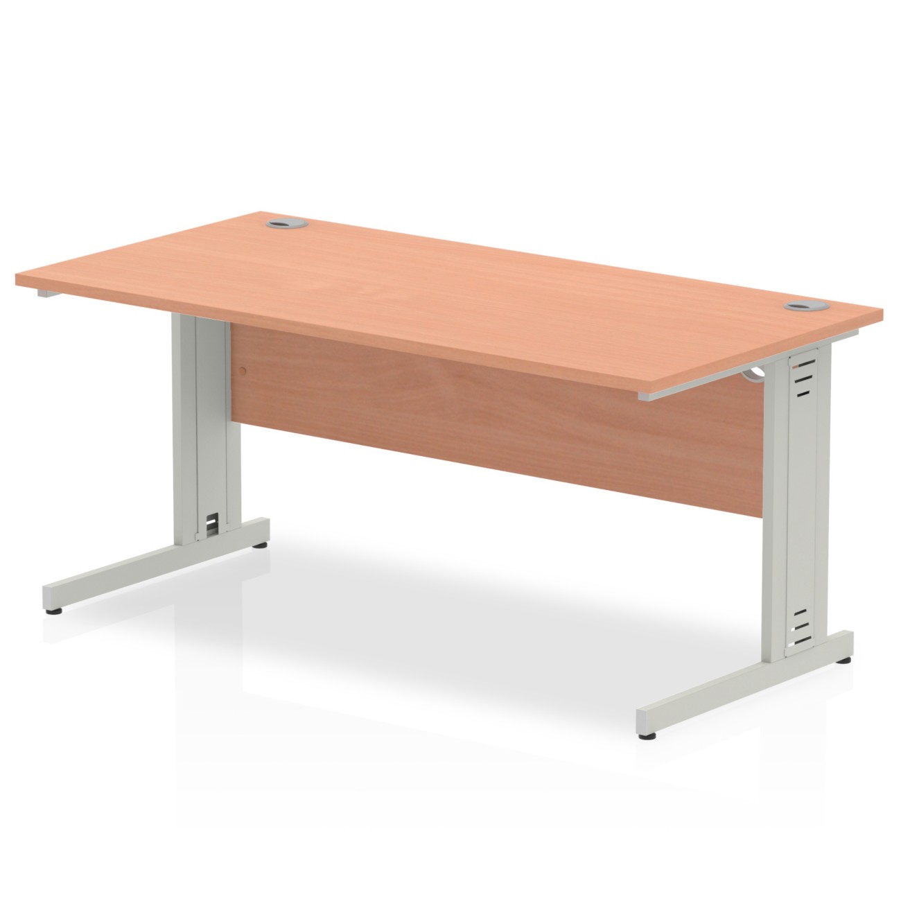 Dynamic Impulse Office Desk Rectangular Beech Cantilever 1,600 (W) X 800 (D) X 730 (H) Mm Mfc (Melamine Faced Chipboard)