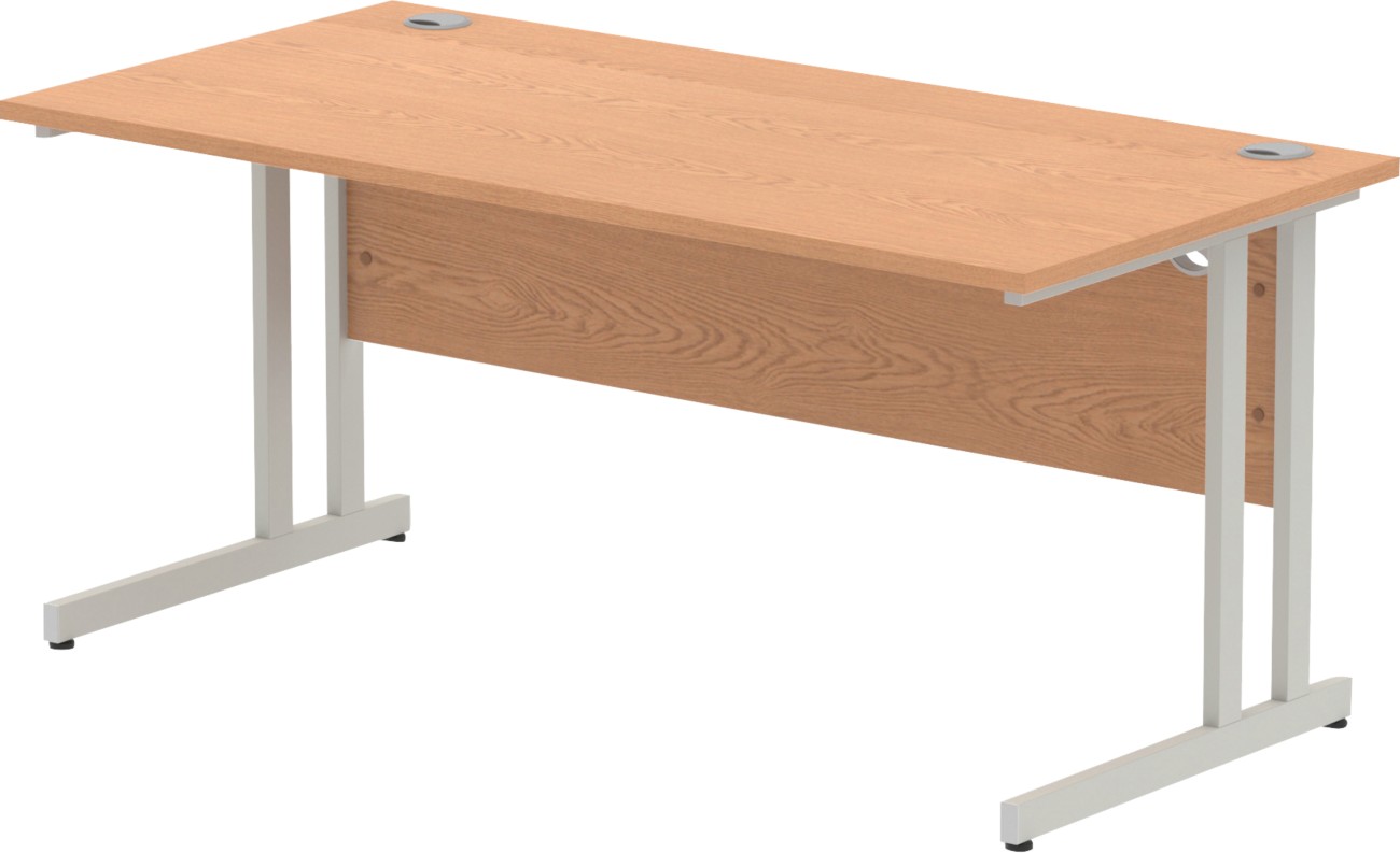 Dynamic Impulse Straight Desk Rectangular Oak Cantilever 1,600 (W) X 800 (D) X 730 (H) Mm Mfc (Melamine Faced Chipboard)