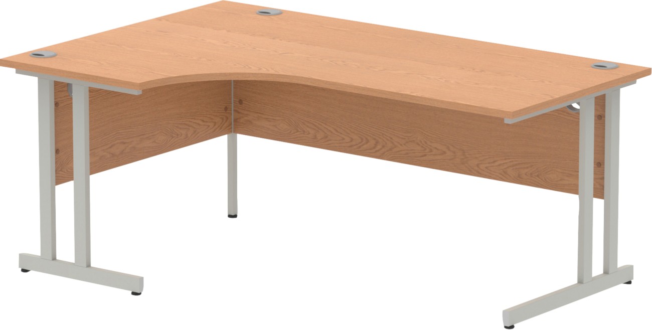 Dynamic Impulse Left Hand Desk Freeform Oak Cantilever 1,800 (W) X 1,200 (D) X 730 (H) Mm Mfc (Melamine Faced Chipboard)