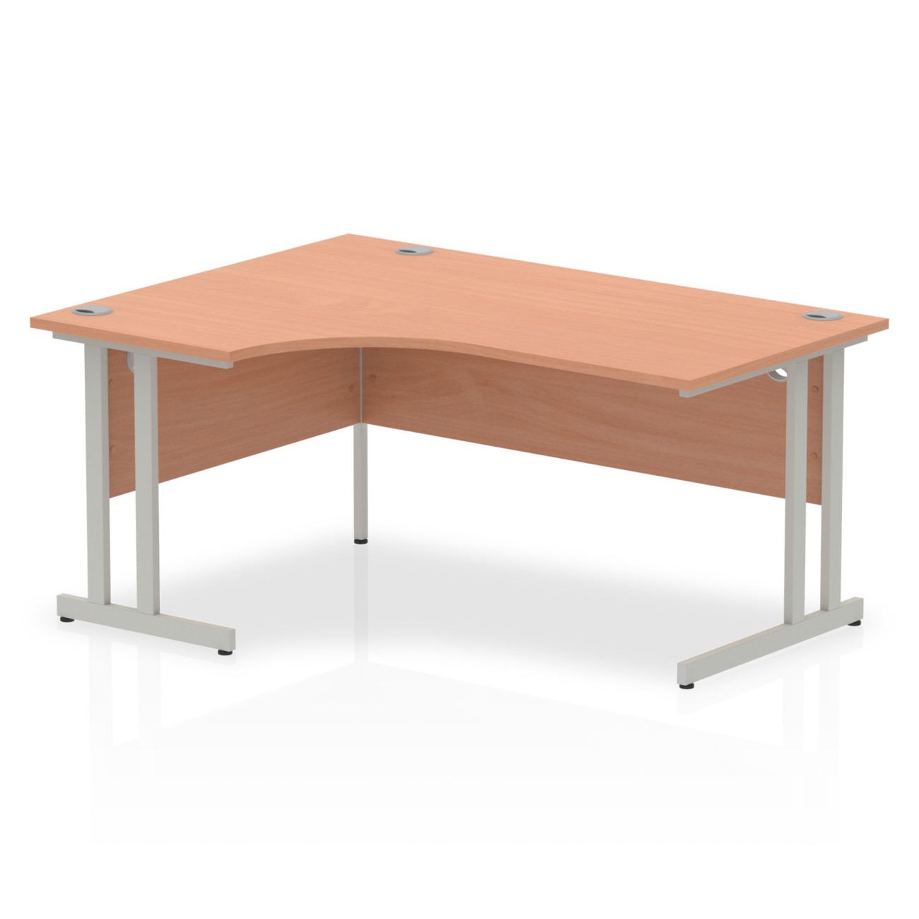 Dynamic Impulse Left Hand Desk Corner Beech Cantilever 1,600 (W) X 1,200 (D) X 730 (H) Mm Mfc (Melamine Faced Chipboard)
