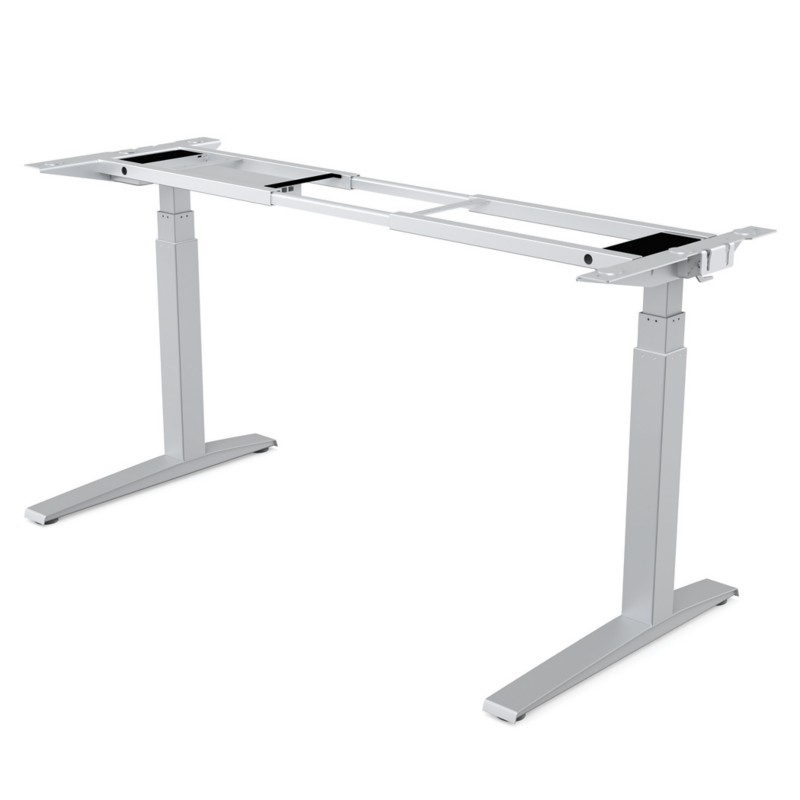 Fellowes Levado Elektrisch Höhenverstellbar Sitz-Stehschreibtisch Rechteckig Silber T-Fuß 1.829 (B) x 698 (T) x 1.257 (H...