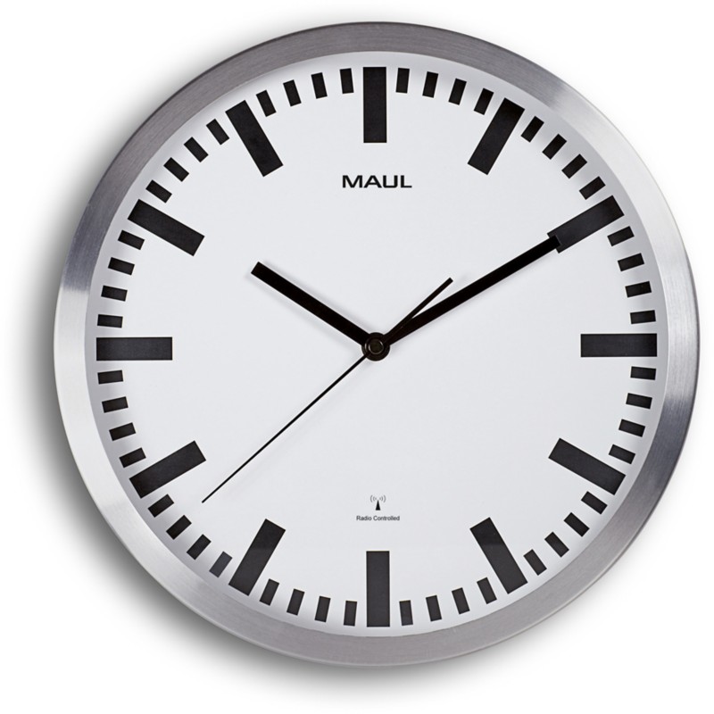 Thumbnail - Maul Analog Wanduhr Silber, Weiß 30,5 x 30,5 x 30,5 x 4,7 cm