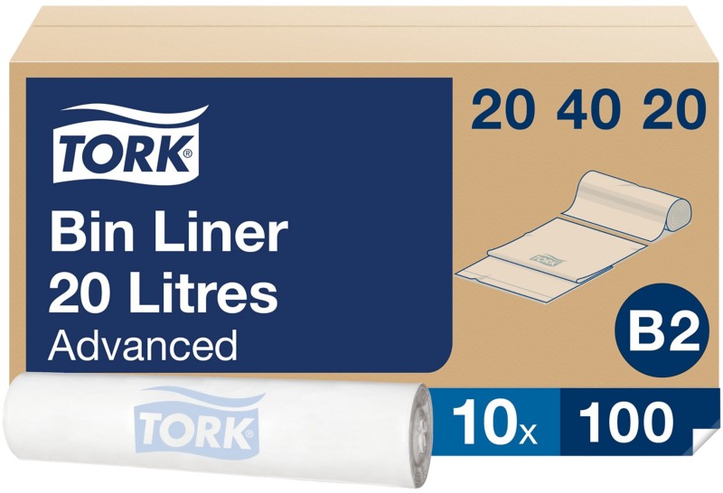 Tork Müllsäcke 20 L Weiß PP (Polyproplylen) 1000 Stück