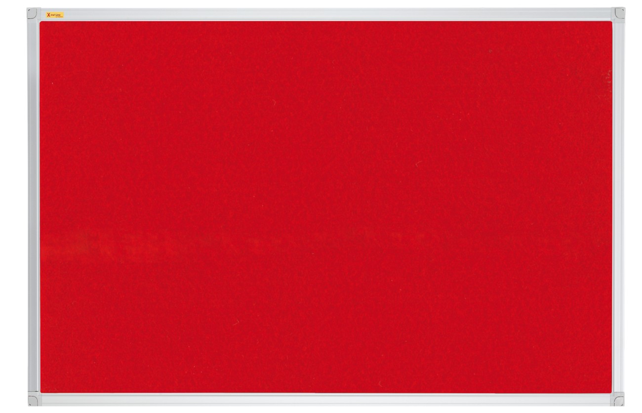 Franken X-Tra!Line Wall Mounted Felt Pin Board 600 X 450 Mm Red, Silver