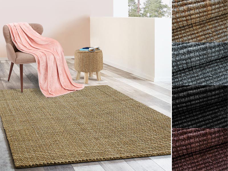 Jute-Teppich Floordirekt STEP Urbano Natur Jute 600 x 900 mm