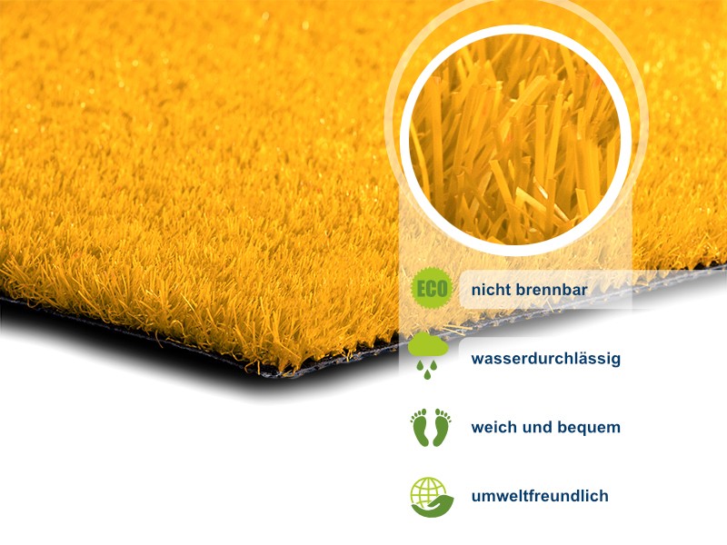 Rasenteppich Casa Pura Premium Color Gelb Polyethylen 1000 x 7000 mm