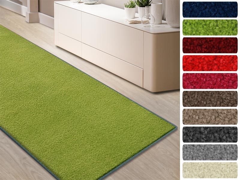 Velours-Teppich Floordirekt STEP Dynasty Velours Grün Polypropylen 500 x 1000 mm
