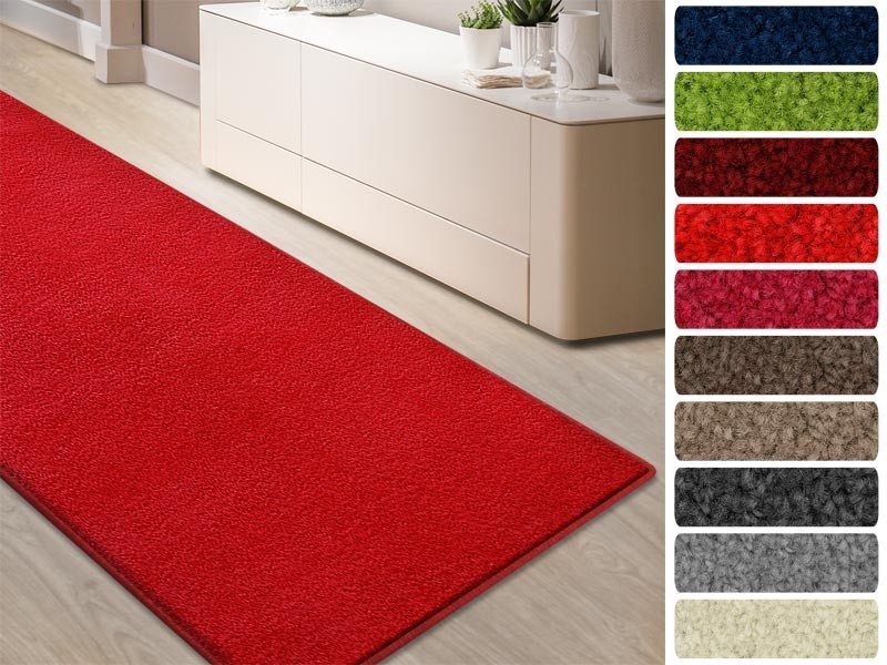 Velours-Teppich Floordirekt STEP Dynasty Velours Rot Polypropylen 660 x 1000 mm