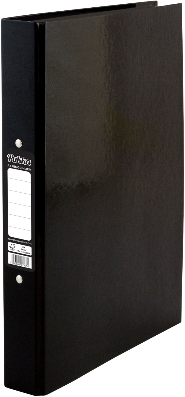 Pukka 25 Mm Ring Binder Laminated Board A4 2 Rings Black Br-7765