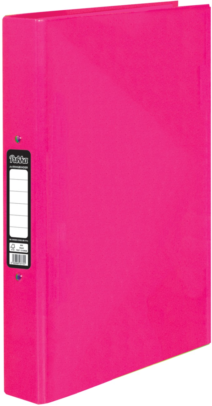 Pukka 25 Mm Ring Binder Laminated Board A4 2 Rings Pink Br-7772