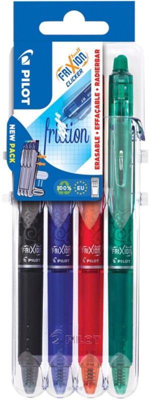 Thumbnail - Pilot FriXion Ball Clicker Kugelschreiber Farbig sortiert 0.35 mm Mittel Kegelförmig Nicht nachfüllbar 4 Stück