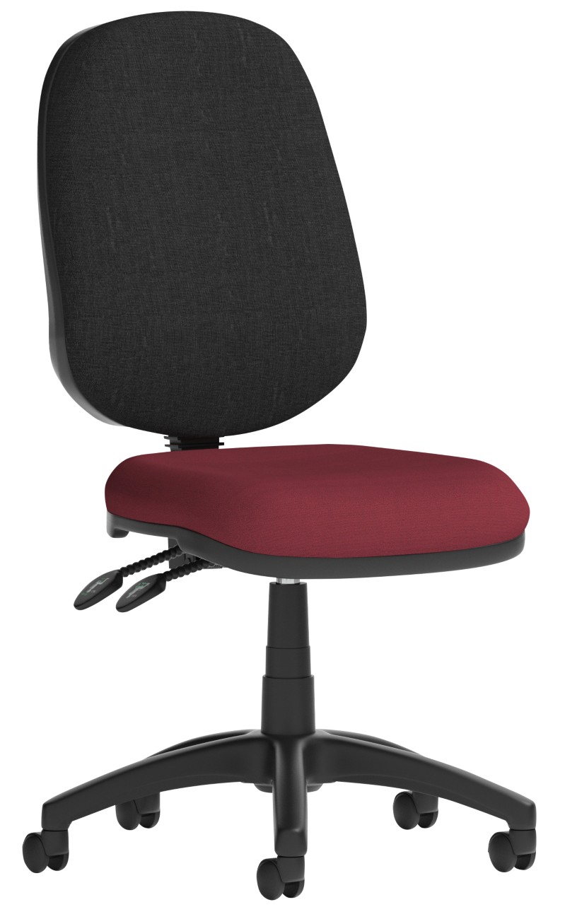 Dynamic Eclipse Ii Operator Chair Permanent Contact Fabric Without Armrest Black, Red 120 Kg Eclipse Plus Ii 600 X 600 X 970 Mm