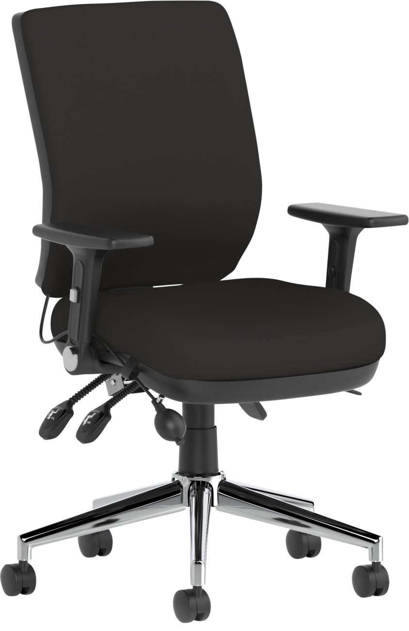 Dynamic Stevia Operator Chair Synchro Tilt Fabric Height-Adjustable Armrest Black 150 Kg Chiro 650 X 590 Mm