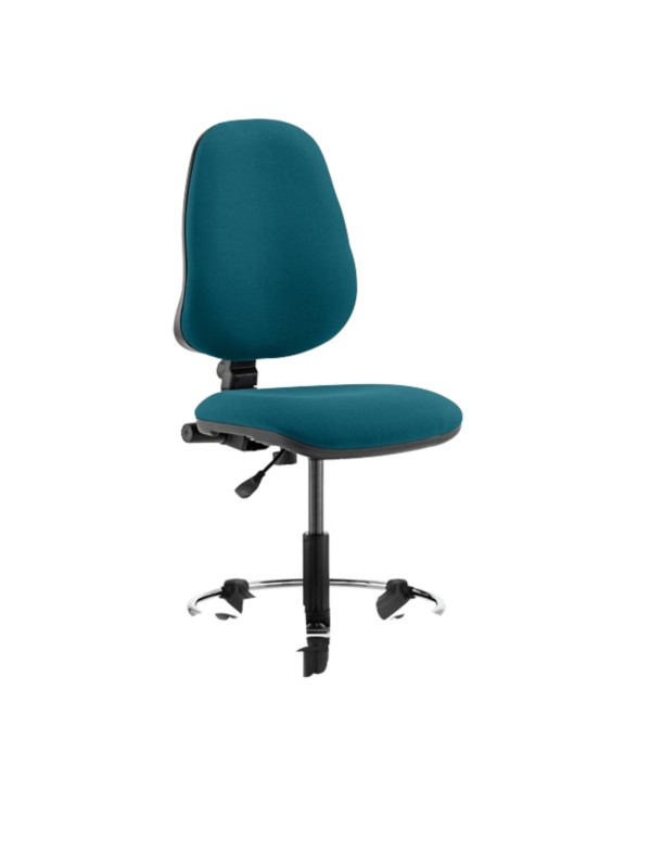 Dynamic Permanent Contact Backrest Task Operator Chair Without Arms Eclipse I Maringa Teal Seat Without Headrest High Back and Hi Rise Draughtsman Kit