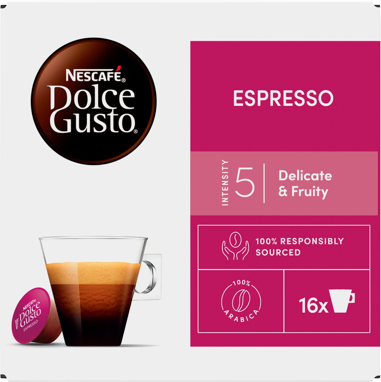 Nescafe Unisex Brown Dolce Gusto Espresso Coffee Pods 1 Box 16 Capsules - Image 3
