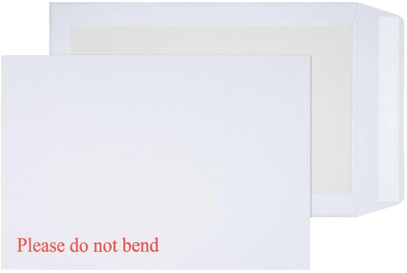Blake C4 Board Back Pocket Envelope Plain Peel & Seal 324 X 229Mm 120 Gsm White Pack Of 125