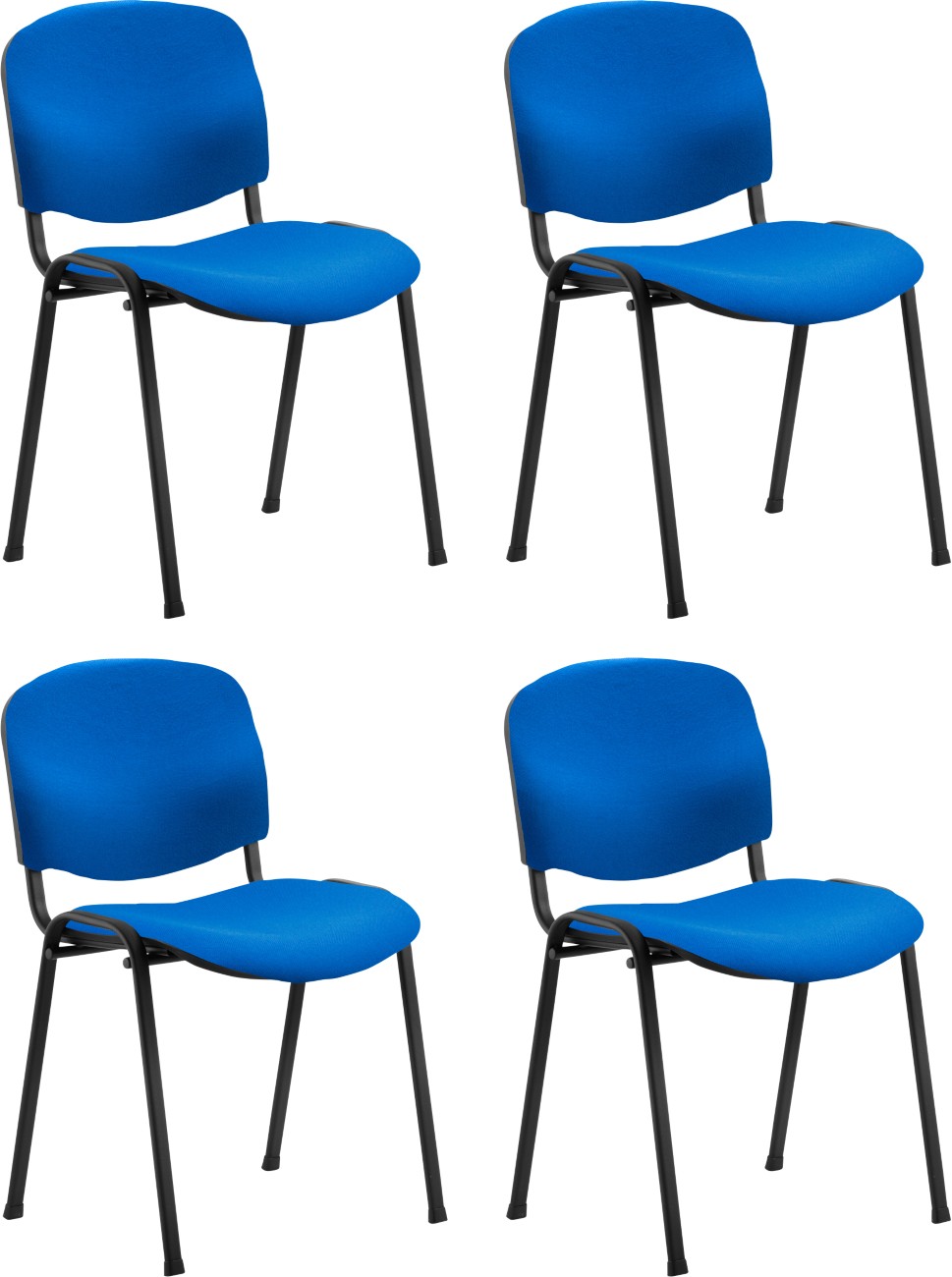 ISO Stacking Chair Blue Fabric Black Frame MOQ of 4 - Priced - Image 3