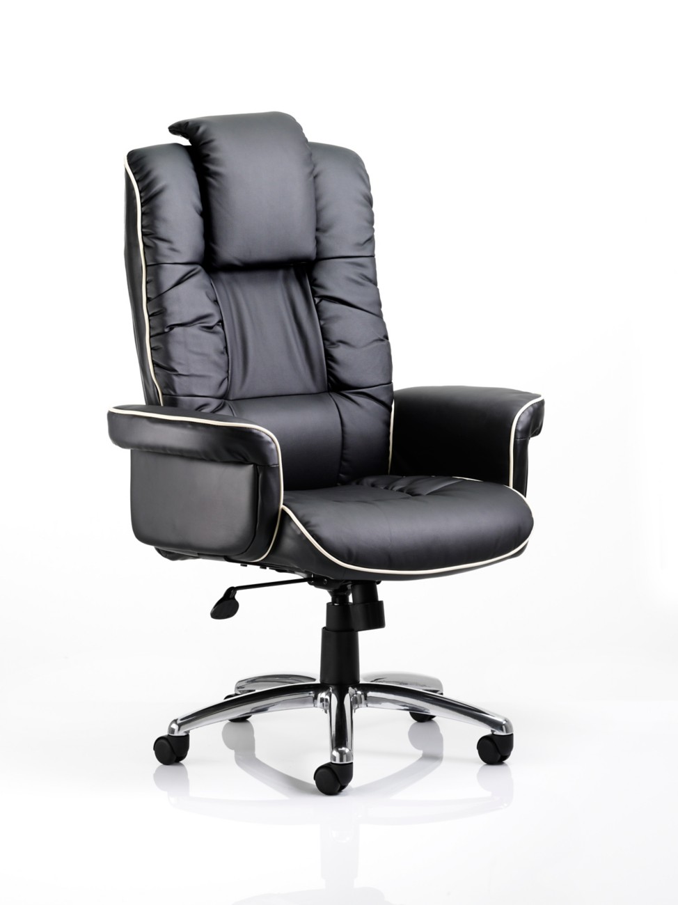 Executive Chair Black Bonded Bonded Leather With Arms - - Image 5