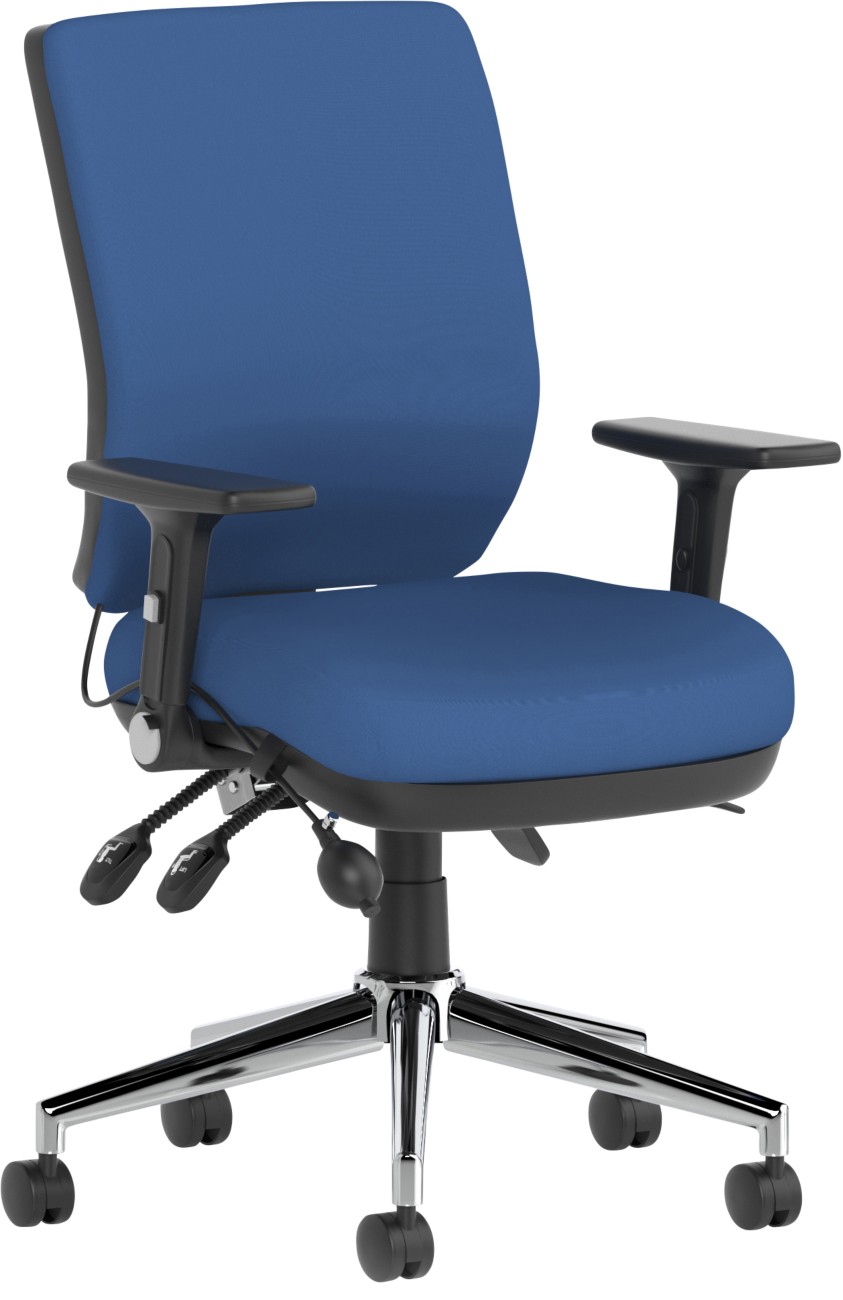 Dynamic Stevia Operator Chair Synchro Tilt Fabric Height-Adjustable Armrest Blue 110 Kg Chiro 650 X 590 X 900 Mm