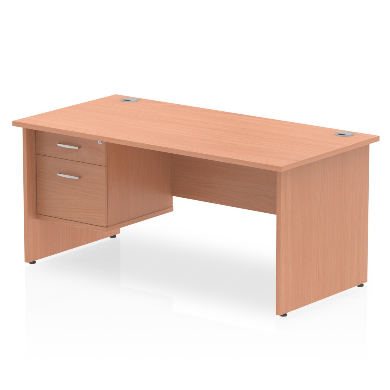 Impulse 1600 x 800mm Straight Office Desk Beech Top Panel End Leg - Image 3