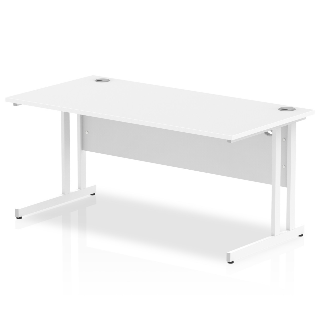 Impulse 1600 x 800mm Straight Office Desk White Top White Cantilever - Image 4