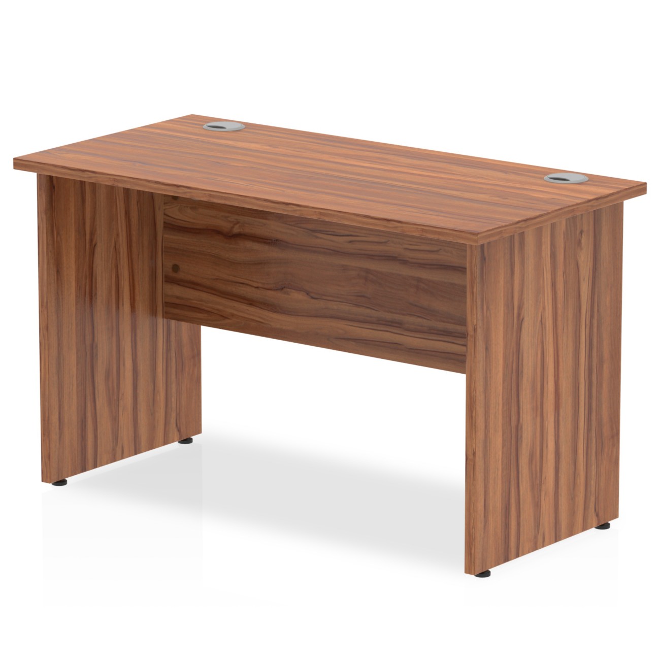 Impulse 1200 x 600mm Straight Office Desk Walnut Top Panel End Leg - Image 3