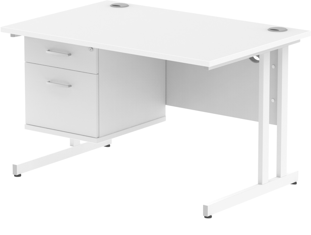 1200 Rectangle White Cant Leg Desk White 1 x 2 - MI002209 - Image 4