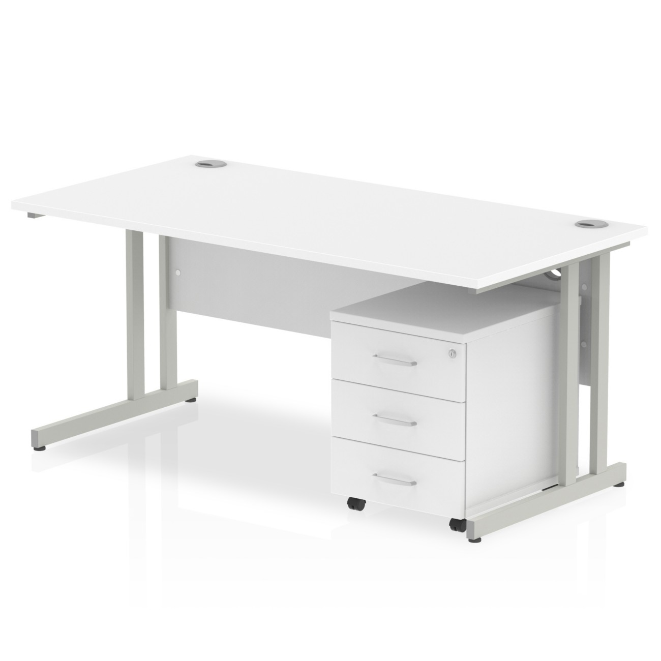 Impulse 1600 Straight Cantilever Workstation with Three drawer mobile - Image 4