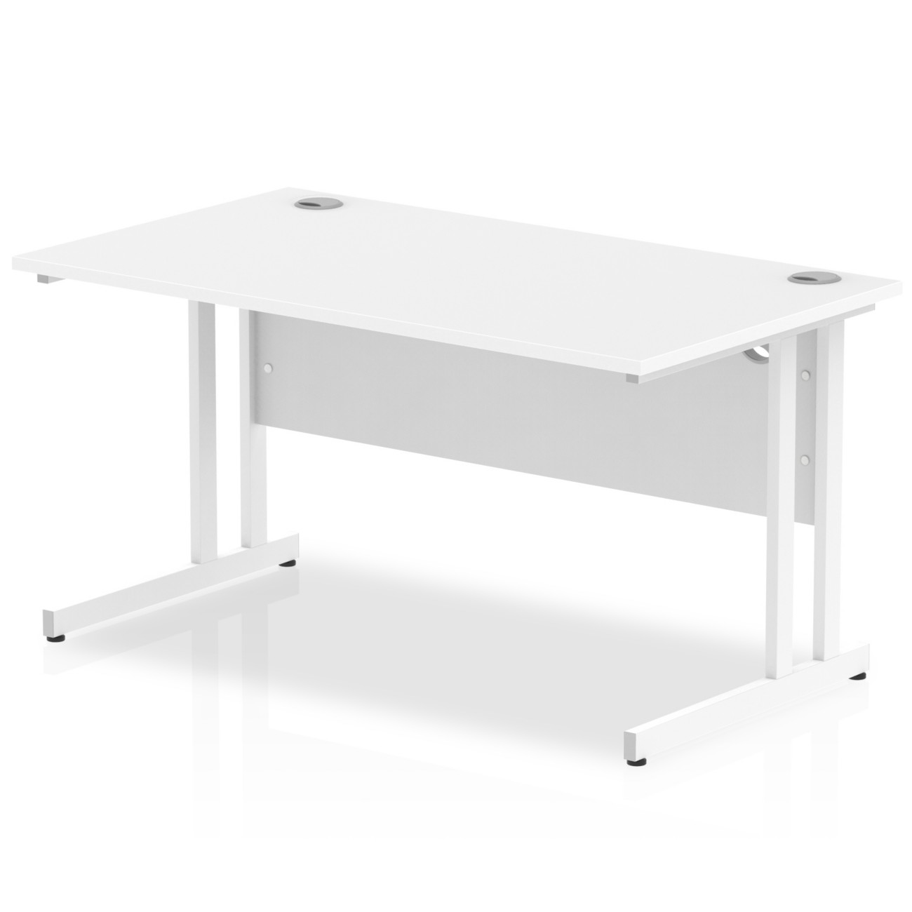 1400/800 Rectangle White Cantilever Leg Desk White - - Image 4