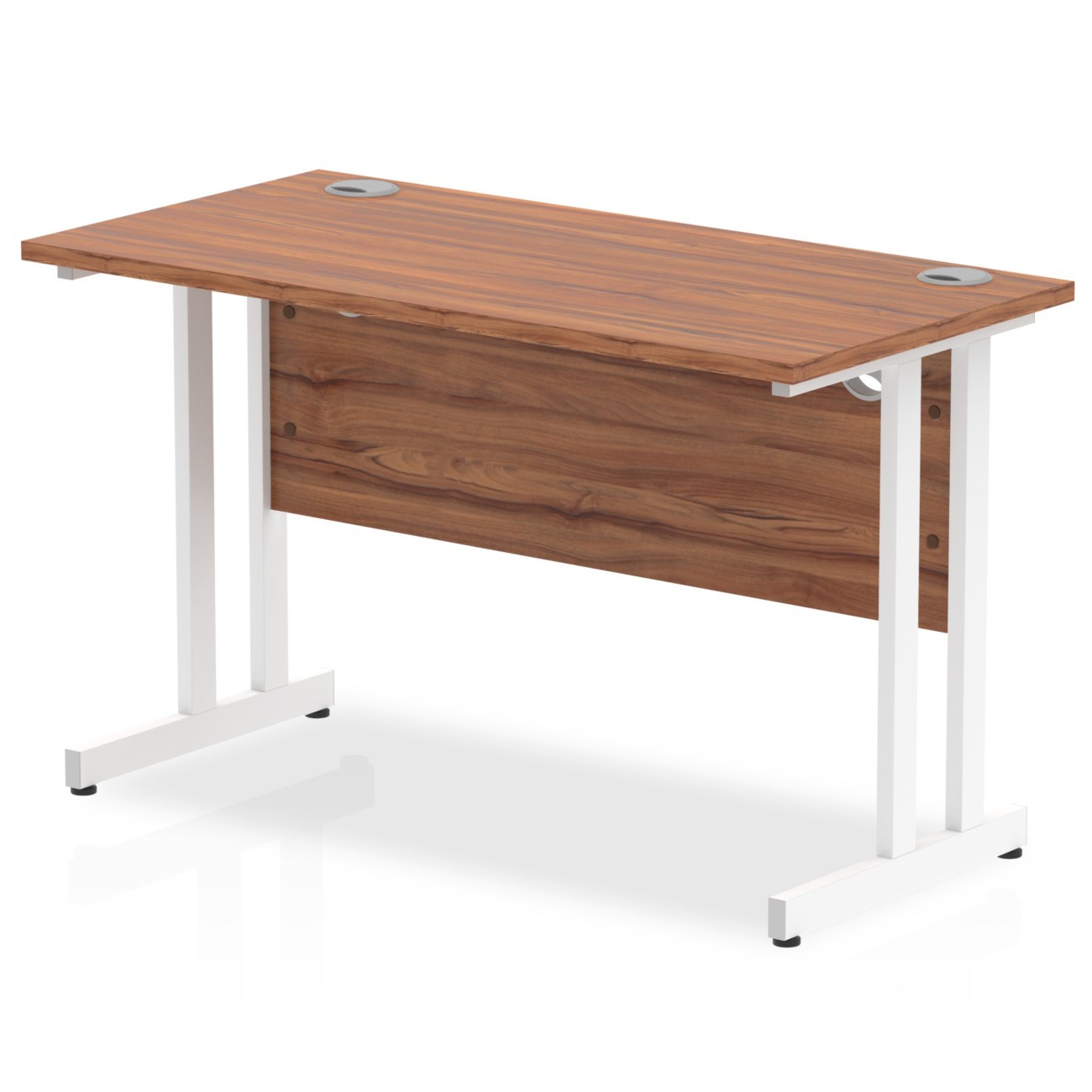 Dynamic Impulse Straight Desk Rectangular Walnut Cantilever 1,200 (W) X 600 (D) X 730 (H) Mm Mfc (Melamine Faced Chipboard)