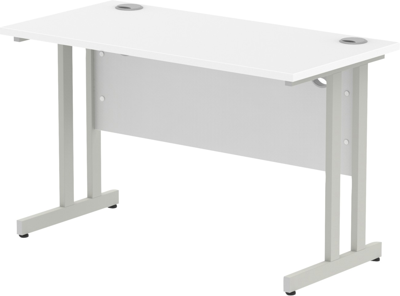 Dynamic Impulse Straight Desk Rectangular White Cantilever 1,200 (W) X 600 (D) X 730 (H) Mm Mfc (Melamine Faced Chipboard)