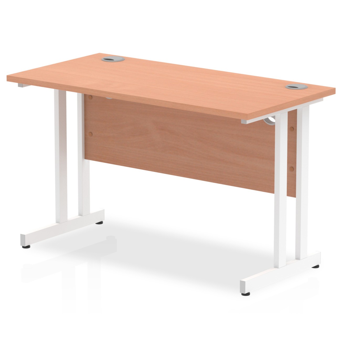 1200/600 Rectangle White Cantilever Leg Desk Beech - MI001684 - Image 3