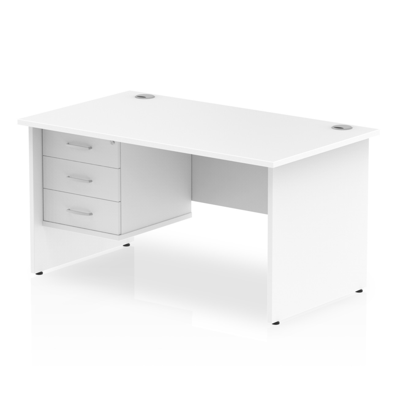 1400 Rectangle Panel End Leg Desk White 1 X 3 - - Image 3
