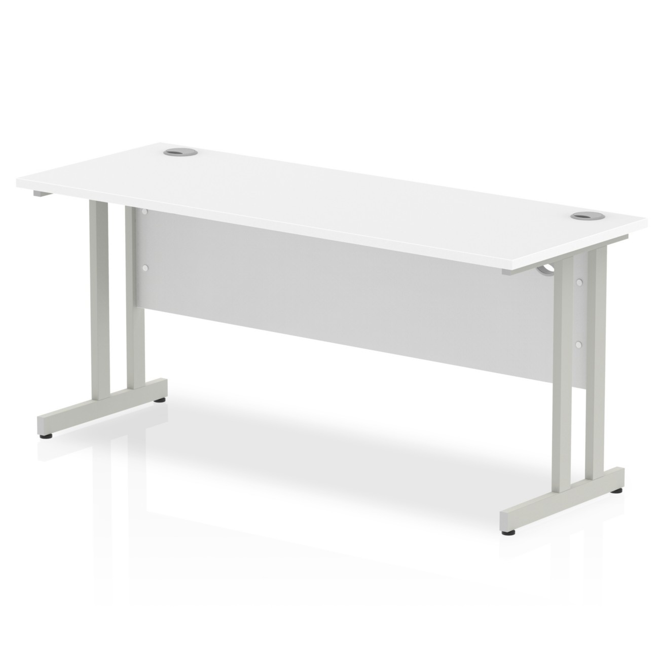 Dynamic Impulse Straight Desk Rectangular White Cantilever 1,600 (W) X 600 (D) X 730 (H) Mm Mfc (Melamine Faced Chipboard)