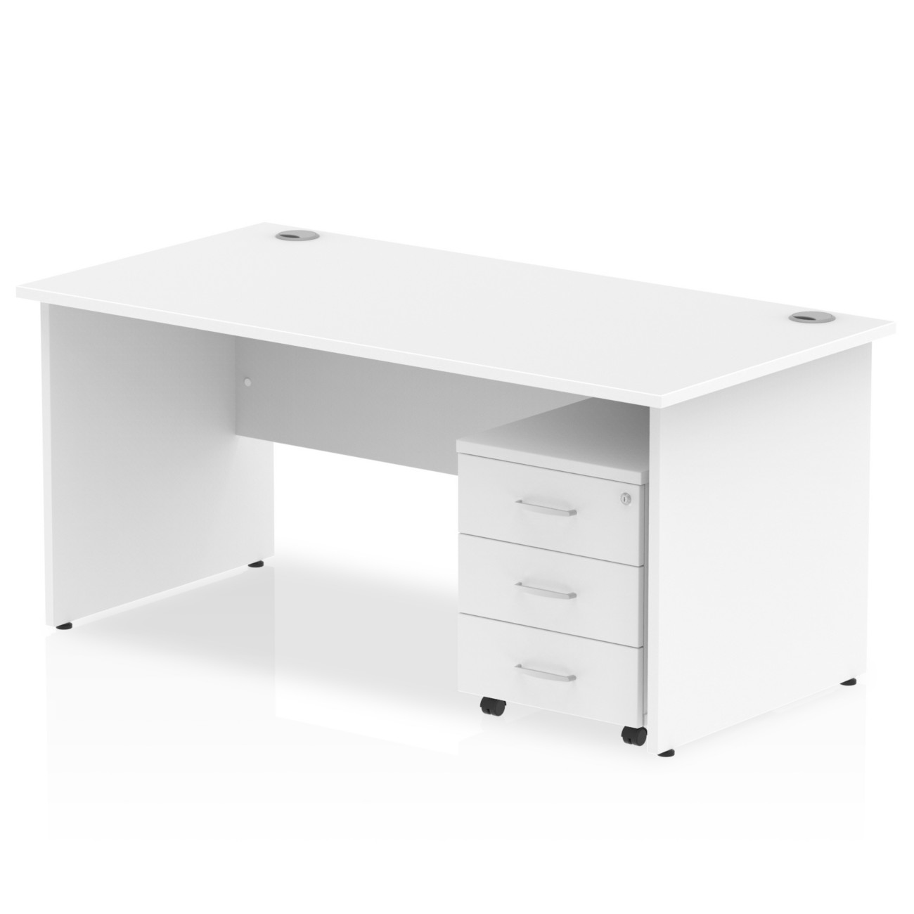 Impulse 1600 x 800mm Straight Office Desk White Top Panel End Leg - Image 4
