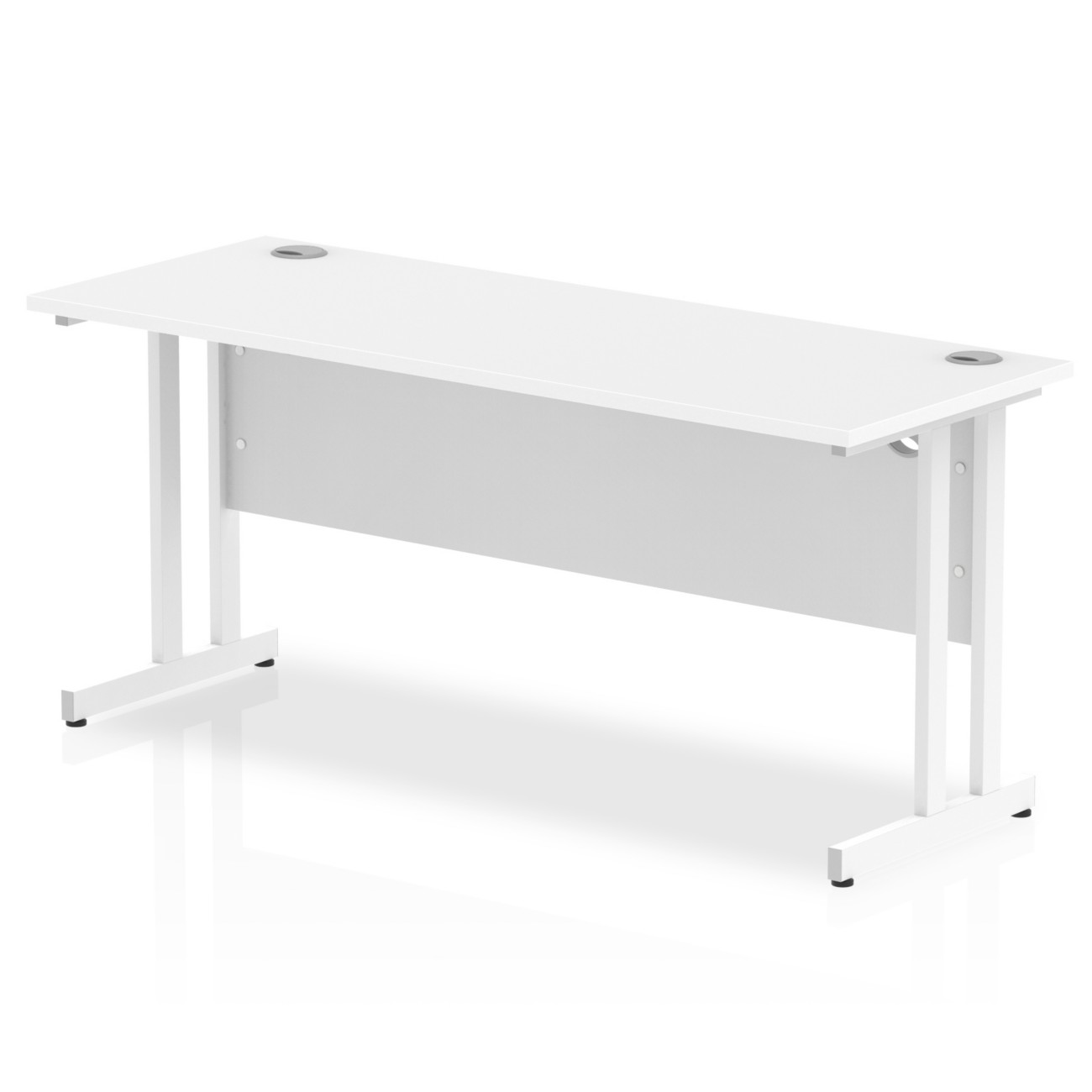Dynamic Impulse Straight Desk Rectangular White Cantilever 1,600 (W) X 600 (D) X 730 (H) Mm Mfc (Melamine Faced Chipboard)