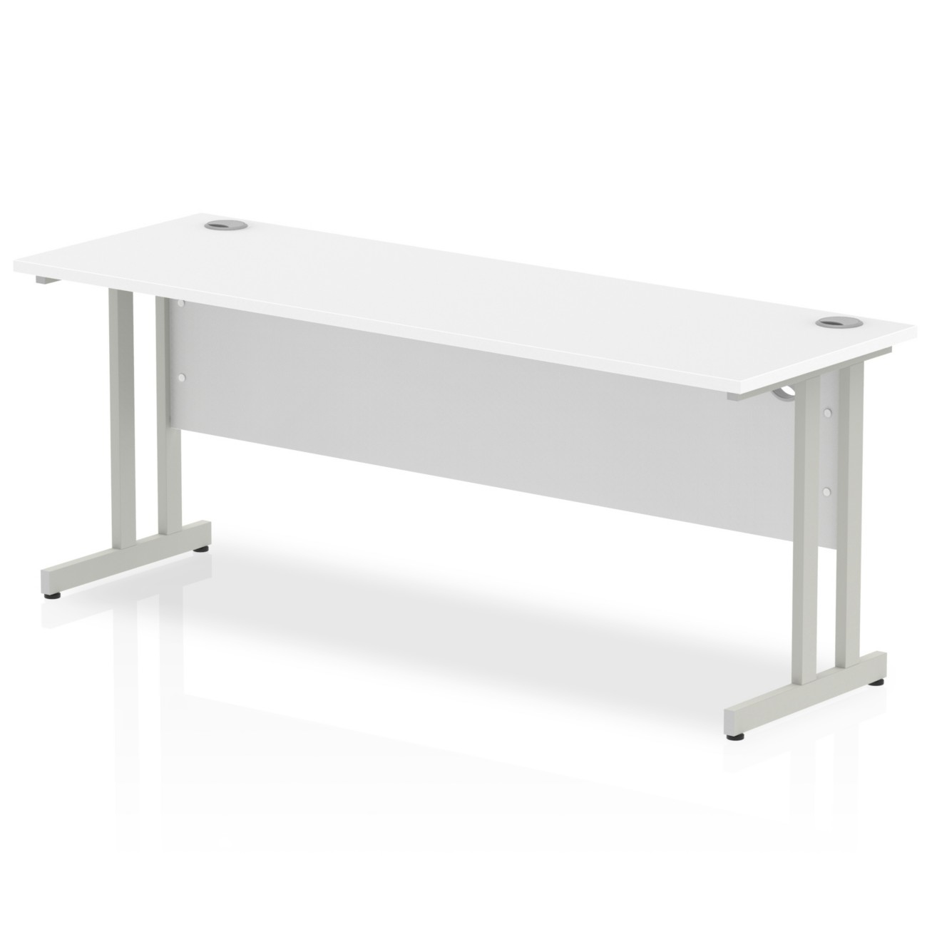 Dynamic Impulse Straight Desk Rectangular White Cantilever 1,800 (W) X 600 (D) X 730 (H) Mm Mfc (Melamine Faced Chipboard)